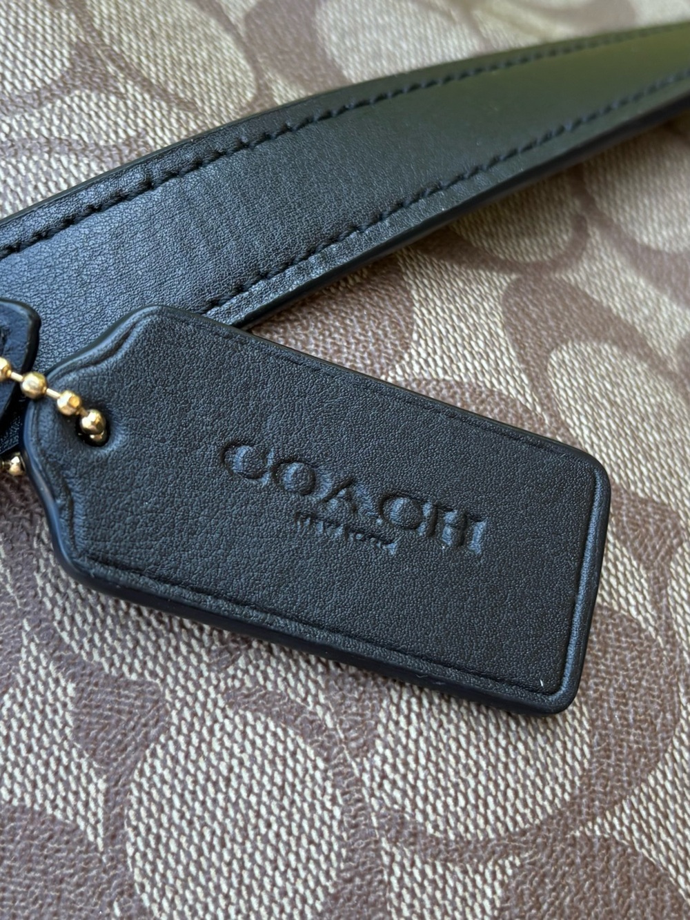 Coach Signature Tote Brown With Leather Charm - Picture 4 of 10